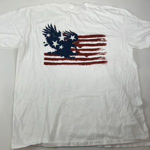 Crazy Shirts 2019 Flag Eagle USA‎ Hawaii Men's White Short Sleeve T-Shirt XL